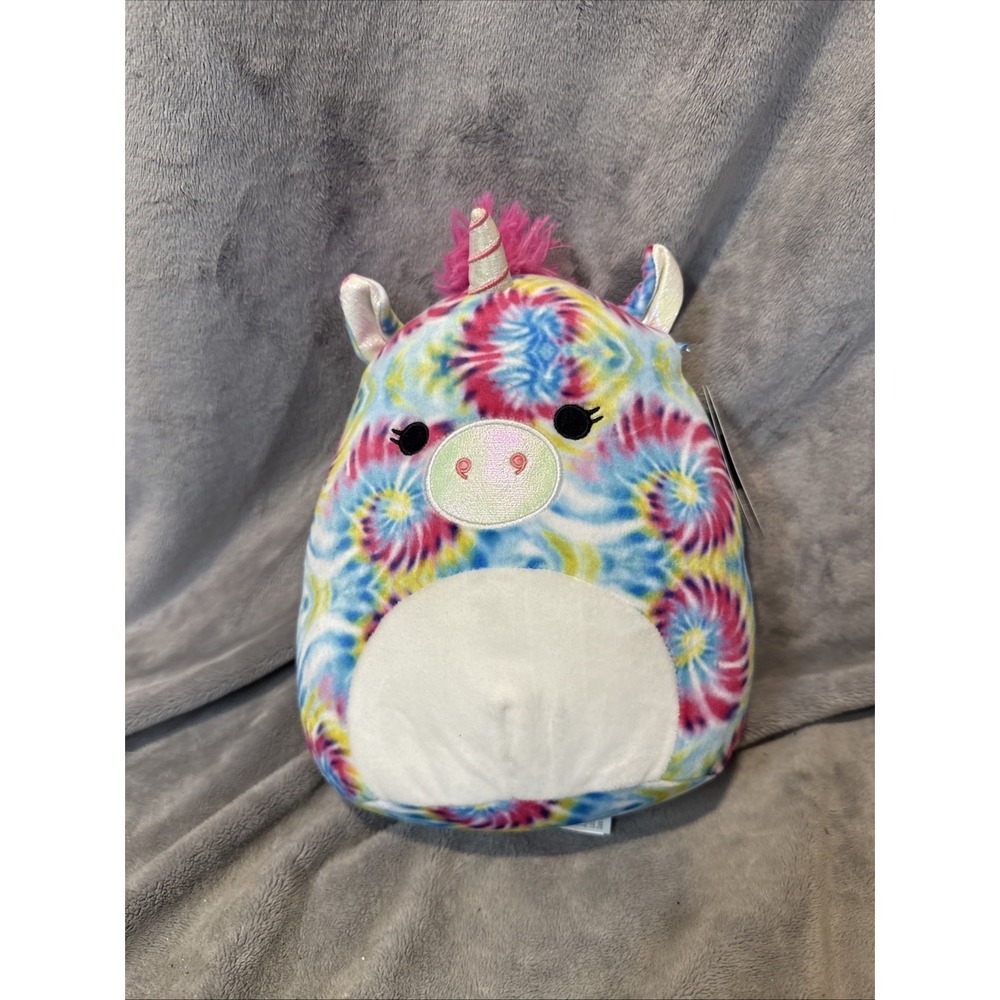 Squishmallows Tie-Dye Unicorn Atlas Plush Toy Large 8 in